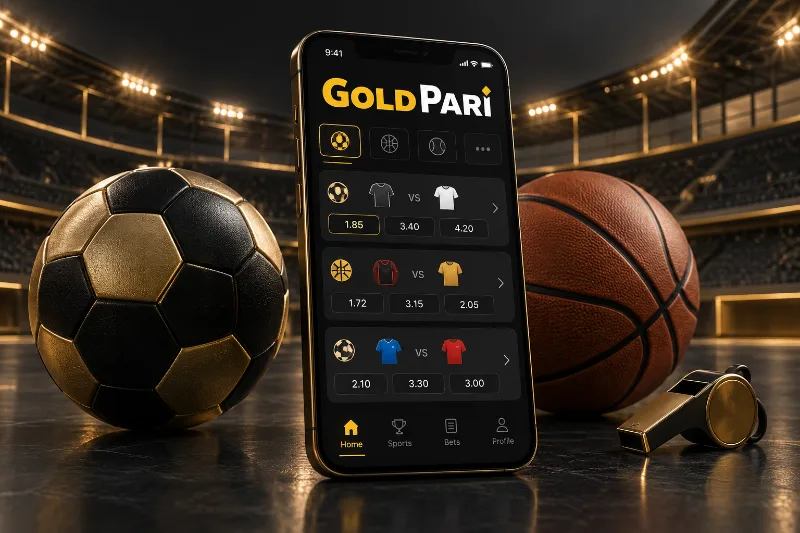 Иллюстрация спортивных событий и линии Gold Pari